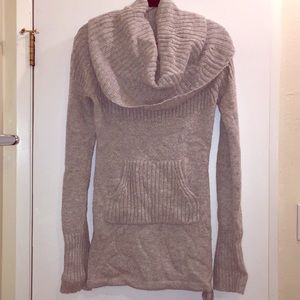 Gray cowl neck sweater dress